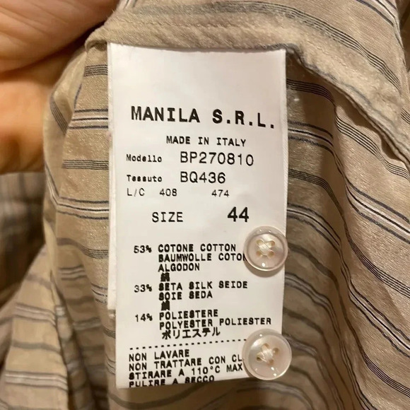 Mauro Grifoni woman’s tan with grey striped tunic - Picture 8 of 10